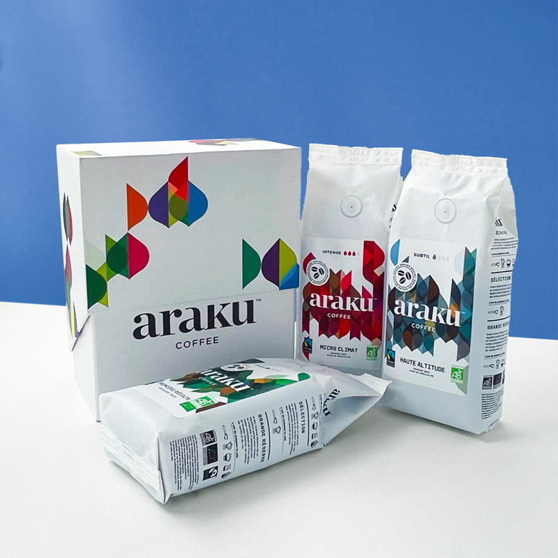 Coffret cadeaux Les Spécialités : 3 sachets de café de spécialité bio