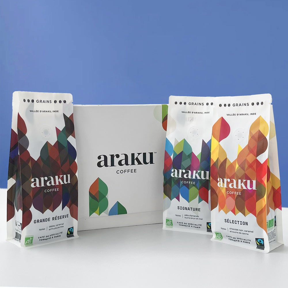 3 sachets de café de spécialité : coffret cadeau pour espresso