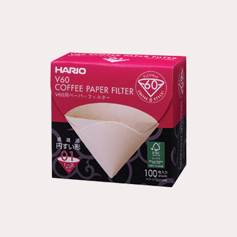 100 filtres à café V60 Hario Taille 1