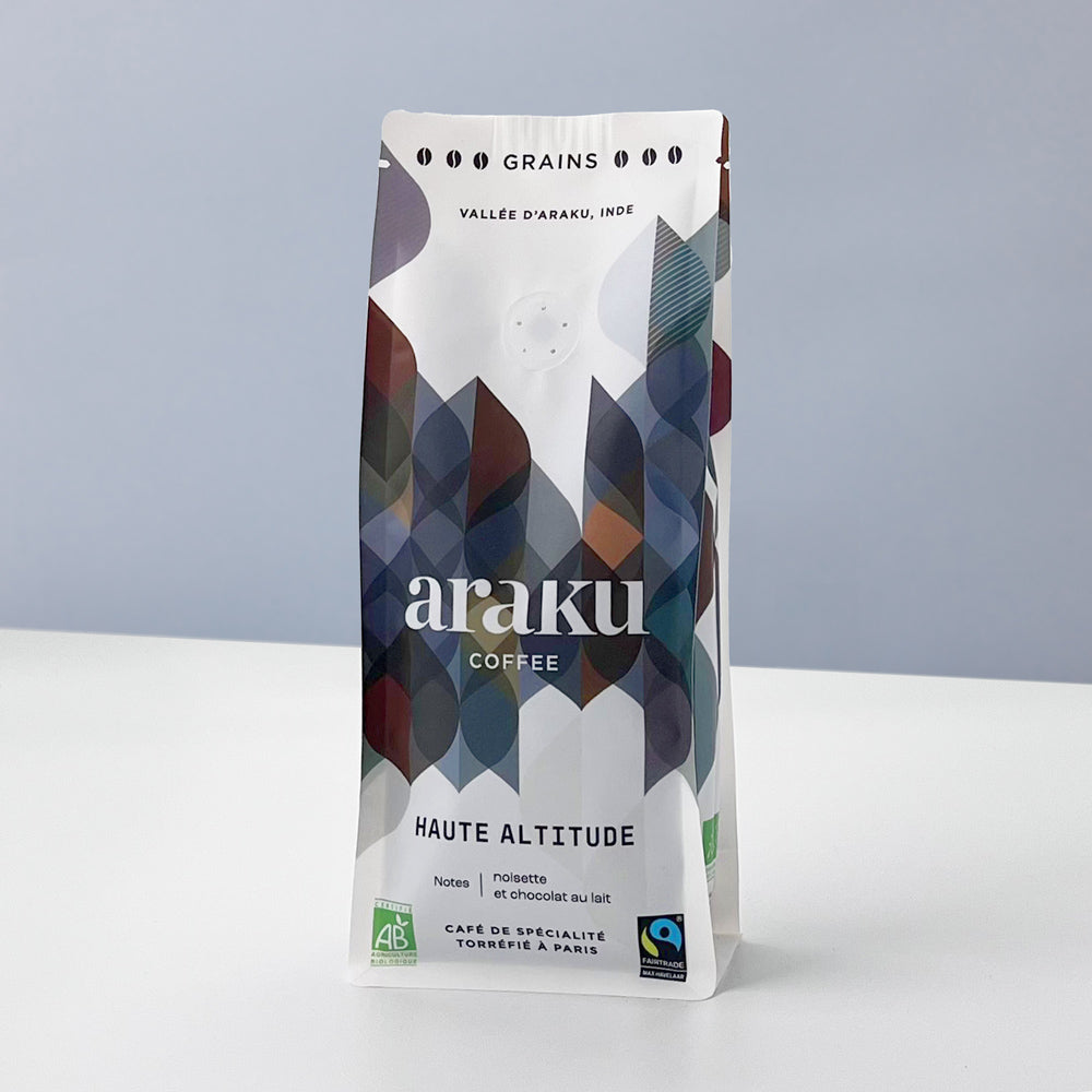 Café en grain bio : Haute Altitude sachet de café Indien 200G