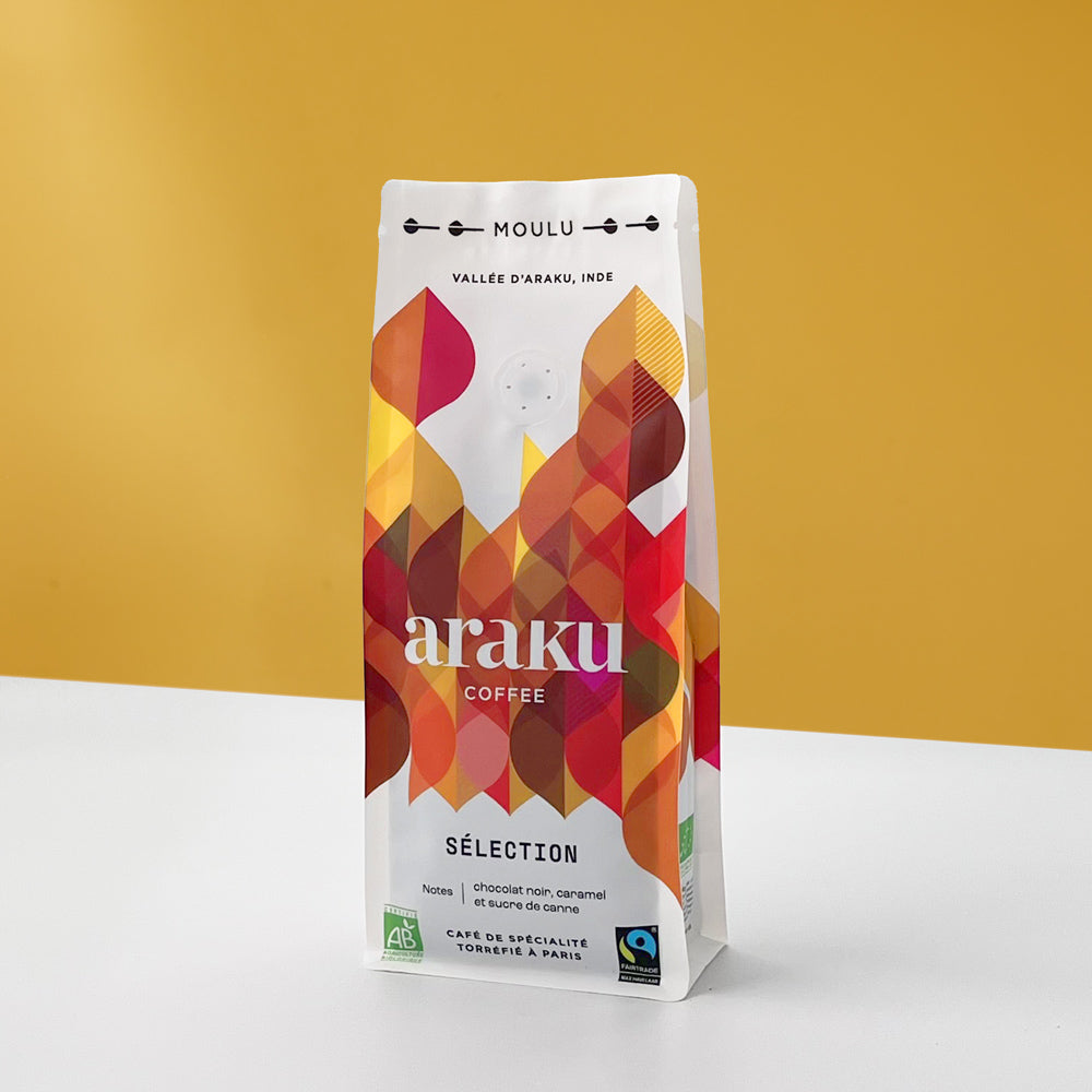 Extraction espresso : sachet café grains bio Selection 200G