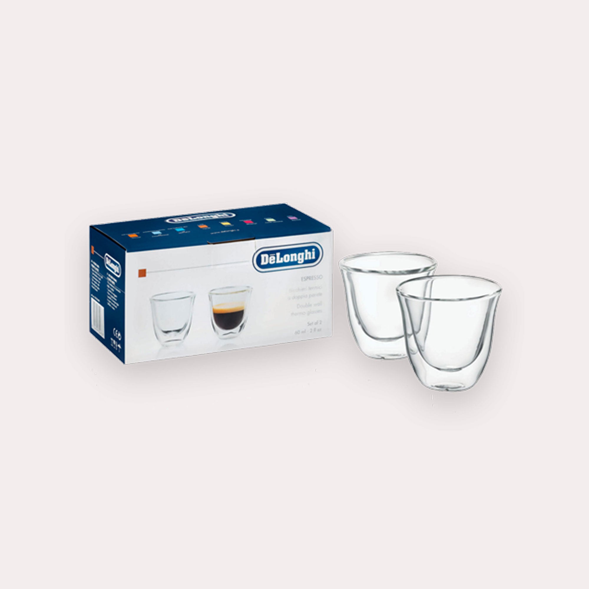 Delonghi : tasses double paroi en verre pour espresso