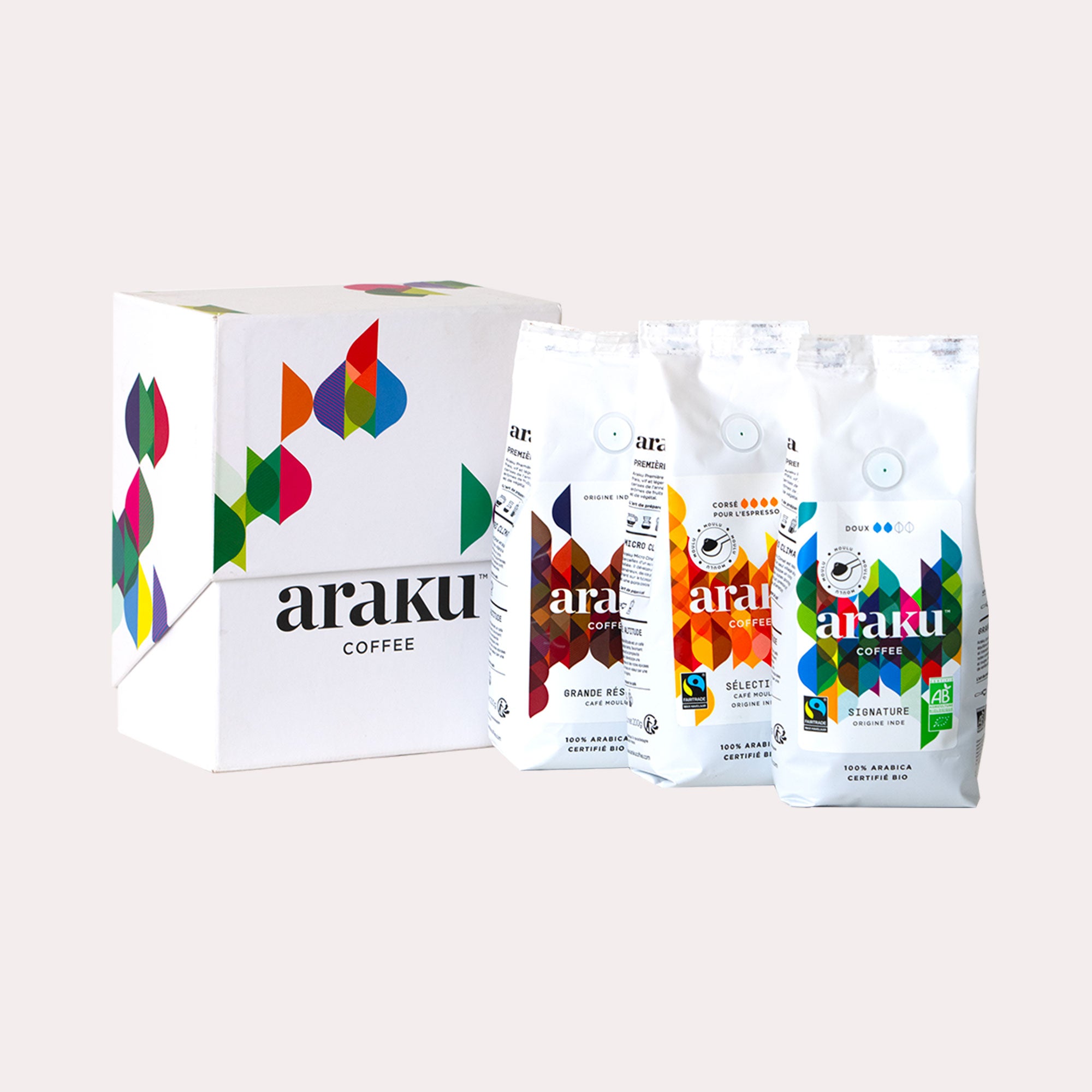 Coffret cadeau grande classique : 3 sachets café de spécialité bio