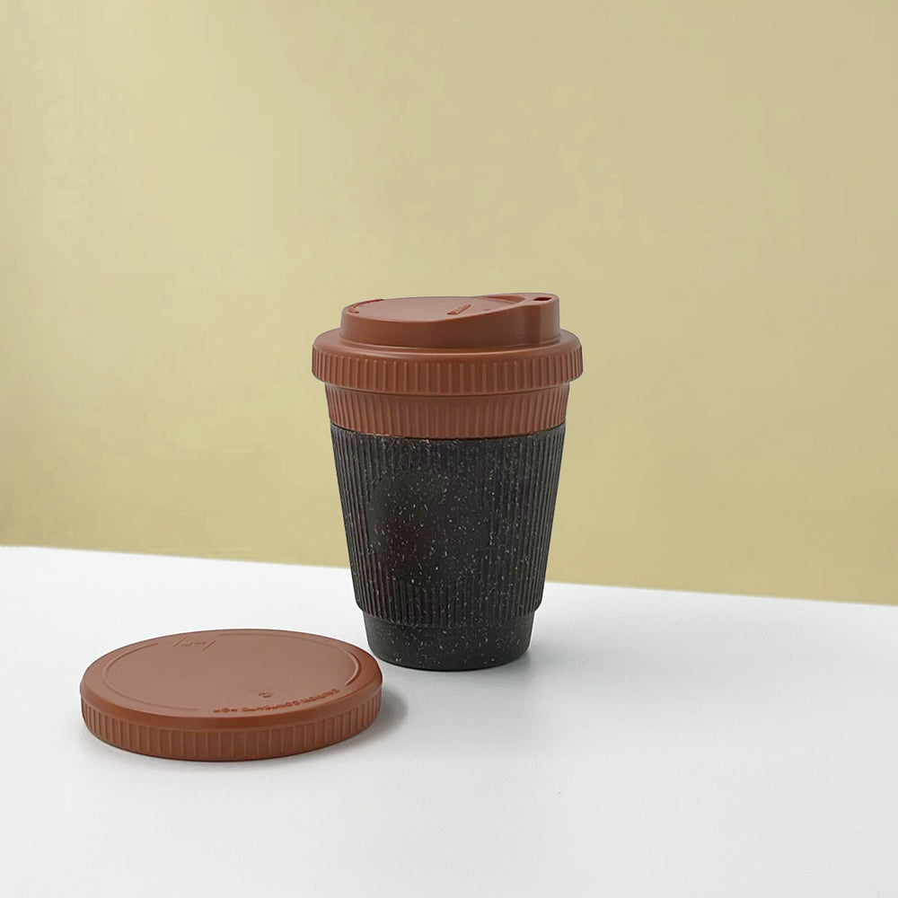 thermos tasse à café en marc de café recyclé - 250ml couleur cayenne 