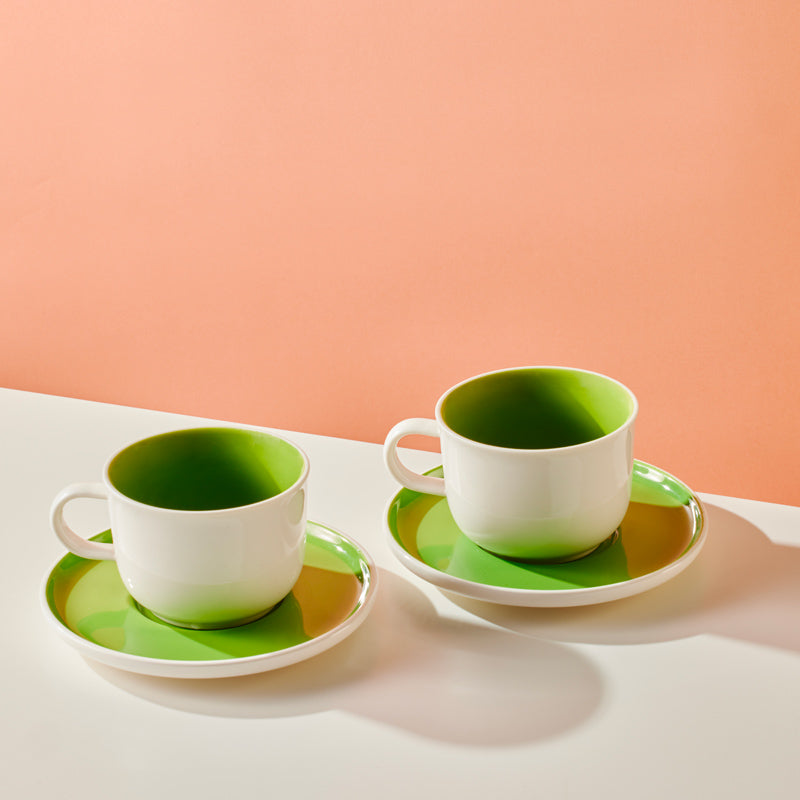 Tasses café design : tasses capuccino vertes Araku et Anderssen&Voll