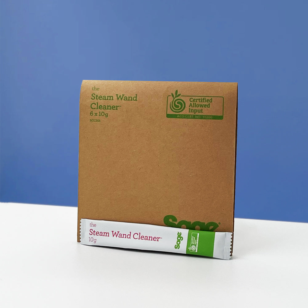 Sachets Steam Wand Cleaner Sage x6 en emballage recyclable, vue de face  : entretien machine à café sage