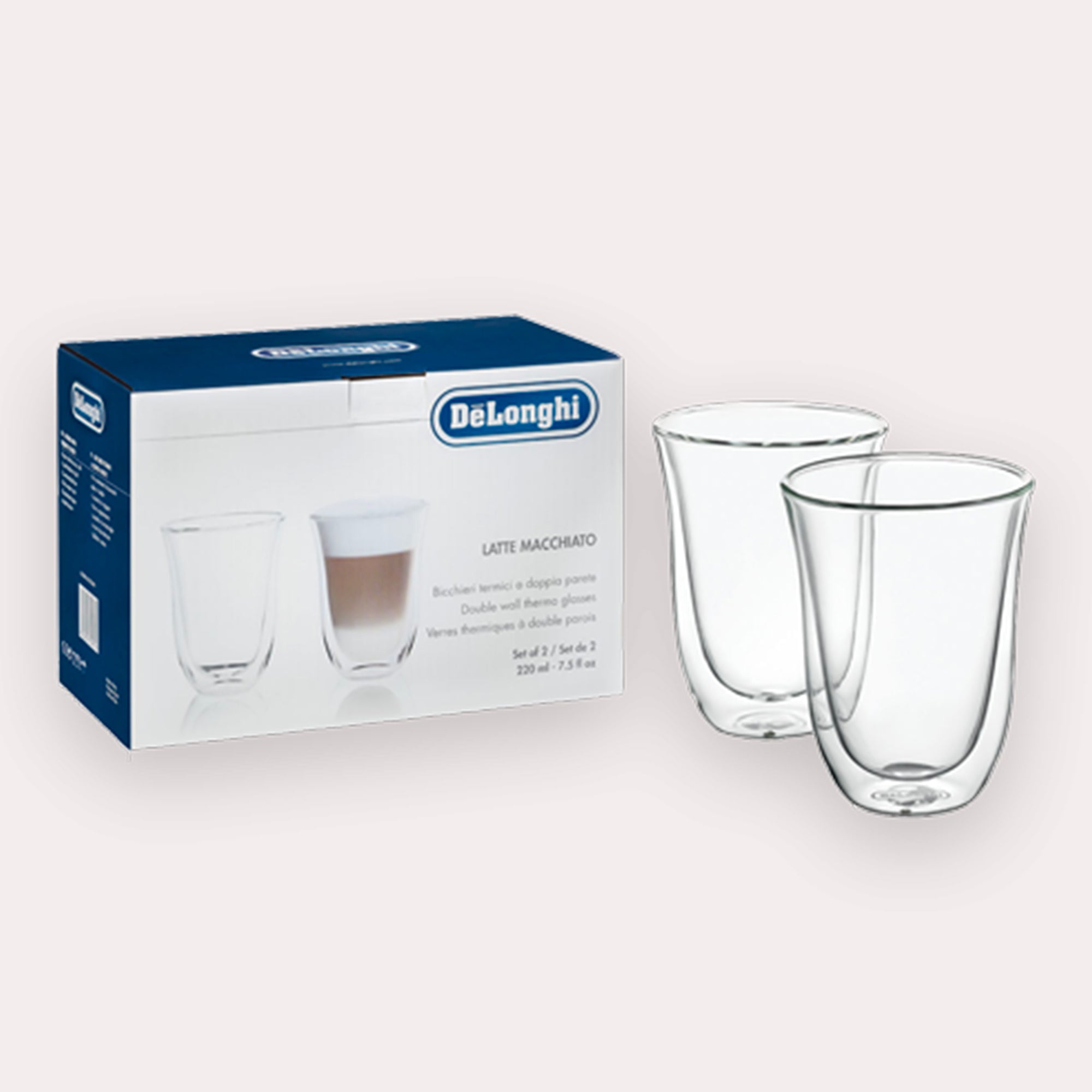 Delonghi : tasses double paroi en verre pour macchiato