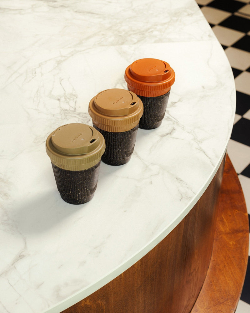 thermos tasse à café en marc de café recyclé - 250ml couleur coffee